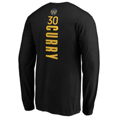 Black Stephen Curry Golden State Warriors Playmaker Name & Number Long Sleeve T-Shirt sale | NBA