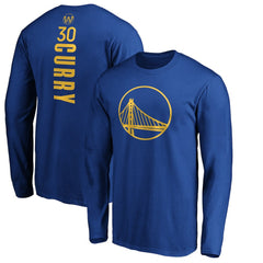 Royal Stephen Curry Golden State Warriors Playmaker Name & Number Long Sleeve T-Shirt sale | NBA
