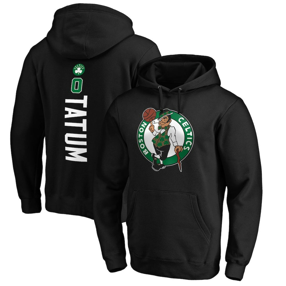 Black Jayson Tatum Boston Celtics Playmaker Name & Number Pullover Hoodie | NBA