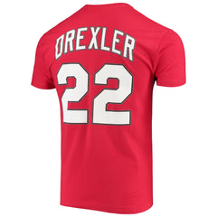 Red Clyde Drexler Portland Trail Blazers Hardwood Classics Player Name & Number T-Shirt | NBA