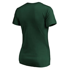 Hunter Green Milwaukee Bucks Women's Primary Logo Team V-Neck T-Shirt | NBA