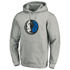 Heather Gray Dallas Mavericks Team Primary Logo Fitted Pullover Hoodie sale | NBA