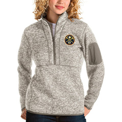 Natural Denver Nuggets Antigua Women's Fortune Quarter-Zip Pullover Jacket sale | NBA