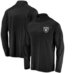 Las Vegas Raiders Striated Primary Logo Raglan Quarter-Zip Pullover Jacket | NFL Hot