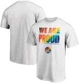 White Golden State Warriors We Are Proud T-Shirt sale | NBA