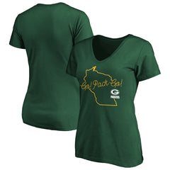Green Bay Packers Women's Team Iconic Script State V-Neck T-Shirt | NFL Near me