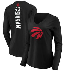 Black Pascal Siakam Toronto Raptors Women's Playmaker Name & Number Long Sleeve T-Shirt | NBA