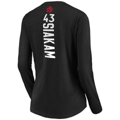Black Pascal Siakam Toronto Raptors Women's Playmaker Name & Number Long Sleeve T-Shirt | NBA