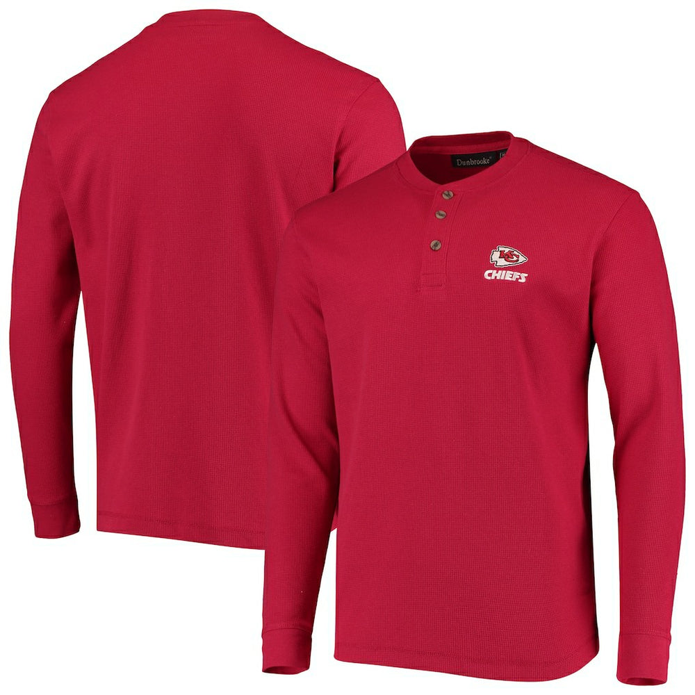Kansas City Chiefs Dunbrooke Logo Maverick Thermal Henley Long Sleeve T-Shirt | NFL Outlet