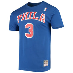 Royal Allen Iverson Philadelphia 76ers Hardwood Classics Name & Number Player T-Shirt | NBA