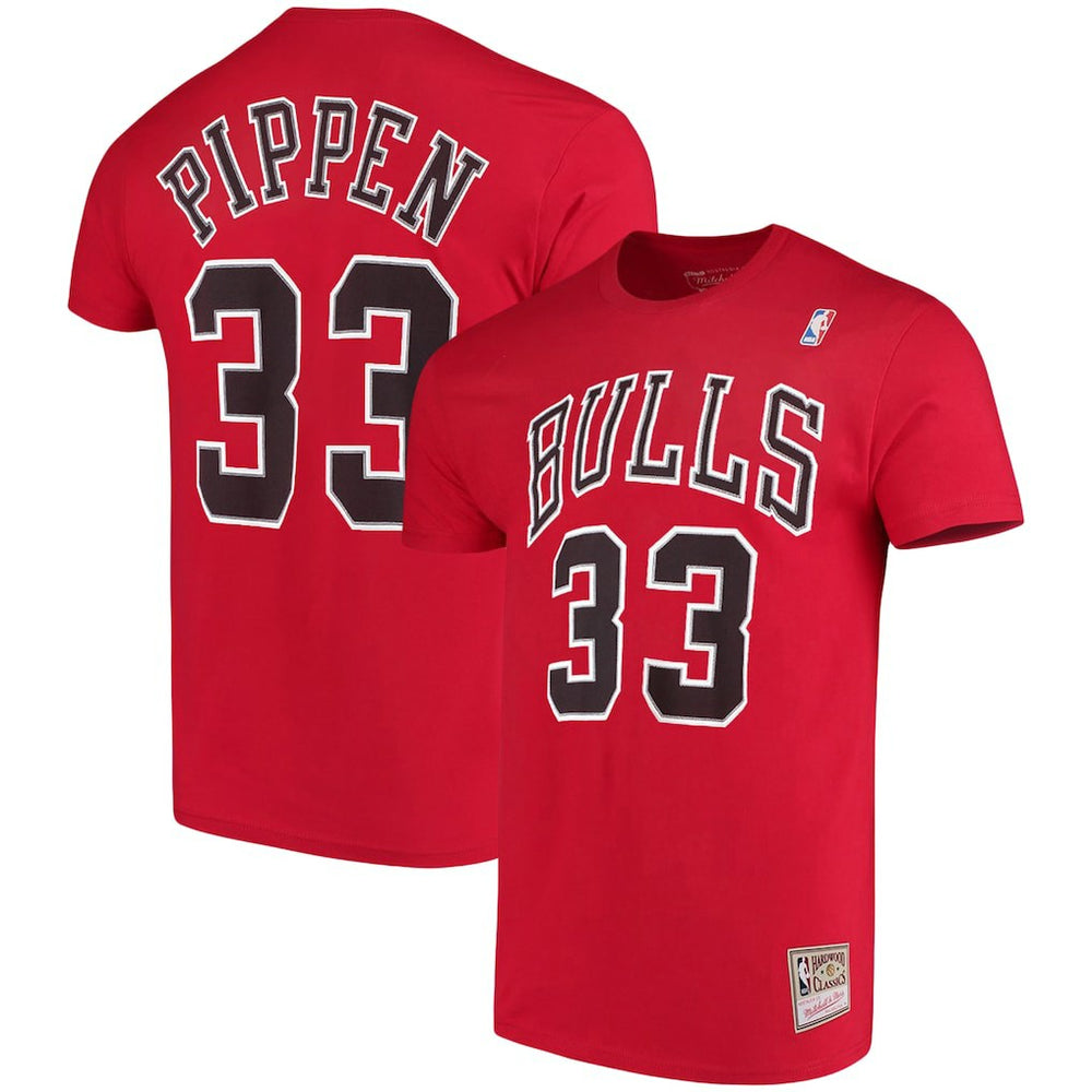 Red Scottie Pippen Chicago Bulls Hardwood Classics Name & Number Player T-Shirt sale | NBA