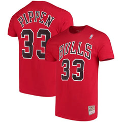 Red Scottie Pippen Chicago Bulls Hardwood Classics Name & Number Player T-Shirt sale | NBA