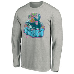 San Jose Sharks Graffiti Shark Long Sleeve T-Shirt - NHL T-shirts