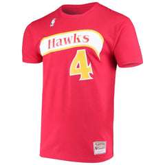 Red Spud Webb Atlanta Hawks Hardwood Classics Name & Number T-Shirt | NBA