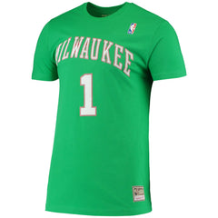 Green Oscar Robertson Milwaukee Bucks Hardwood Classics Stitch Name & Number T-Shirt | NBA