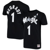 Black Tracy McGrady Orlando Magic Hardwood Classics Stitch Name & Number T-Shirt | NBA
