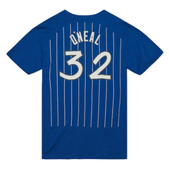 Blue Shaquille O'Neal Orlando Magic Hardwood Classics Stitch Name & Number T-Shirt | NBA