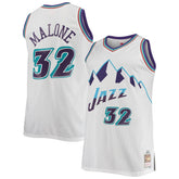 White Karl Malone Utah Jazz 1996/97 Big & Tall Hardwood Classics Swingman Jersey | NBA