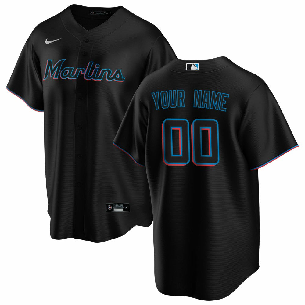 Miami Marlins Nike Alternate Replica Custom Jersey - MLB Jerseys