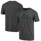 Miami Marlins Weathered Official Logo Tri-Blend T-Shirt - MLB T-shirts
