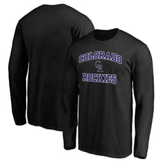 Men's Black Colorado Rockies Team Heart & Soul Long Sleeve T-Shirt - MLB T-shirts