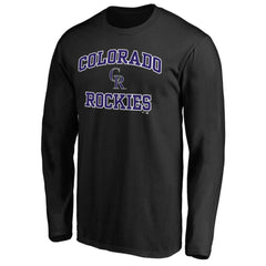 Men's Black Colorado Rockies Team Heart & Soul Long Sleeve T-Shirt - MLB T-shirts