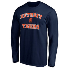 Men's Navy Detroit Tigers Team Heart & Soul Long Sleeve T-Shirt - MLB T-shirts