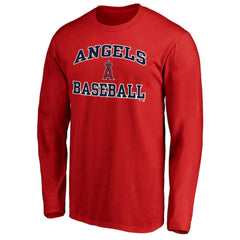 Men's Red Los Angeles Angels Team Heart & Soul Long Sleeve T-Shirt - MLB T-shirts