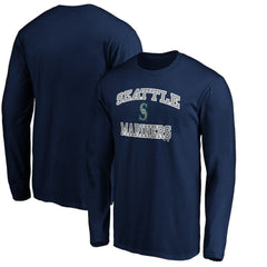 Men's Navy Seattle Mariners Team Heart & Soul Long Sleeve T-Shirt - MLB T-shirts