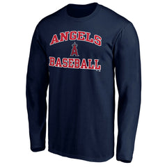 Men's Navy Los Angeles Angels Team Heart & Soul Long Sleeve T-Shirt - MLB T-shirts