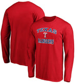 Men's Red Texas Rangers Team Heart & Soul Long Sleeve T-Shirt - MLB T-shirts