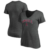 Los Angeles Angels Fanatics Women's Team Logo Lockup V-Neck T-Shirt - MLB T-shirts
