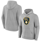 Milwaukee Brewers Official Logo Fitted Pullover Hoodie - MLB Hoodies