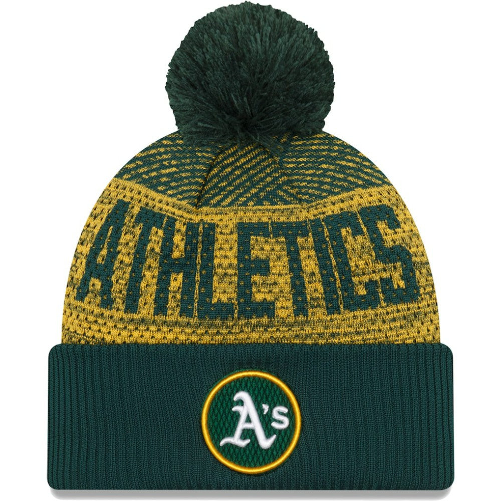 Athletics New Era Authentic Collection Sport Cuffed Knit Hat with Pom - MLB Hats