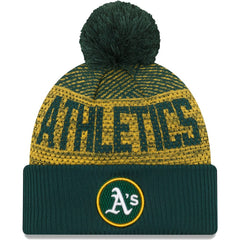 Athletics New Era Authentic Collection Sport Cuffed Knit Hat with Pom - MLB Hats