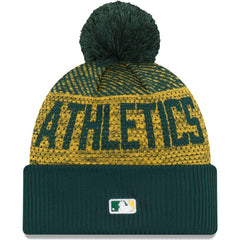 Athletics New Era Authentic Collection Sport Cuffed Knit Hat with Pom - MLB Hats