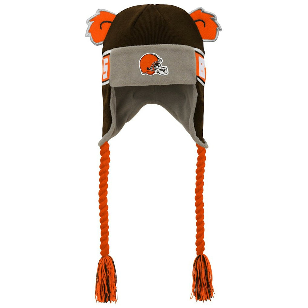Cleveland Browns Preschool Wordmark Ears Trooper Knit Hat | NFL Online