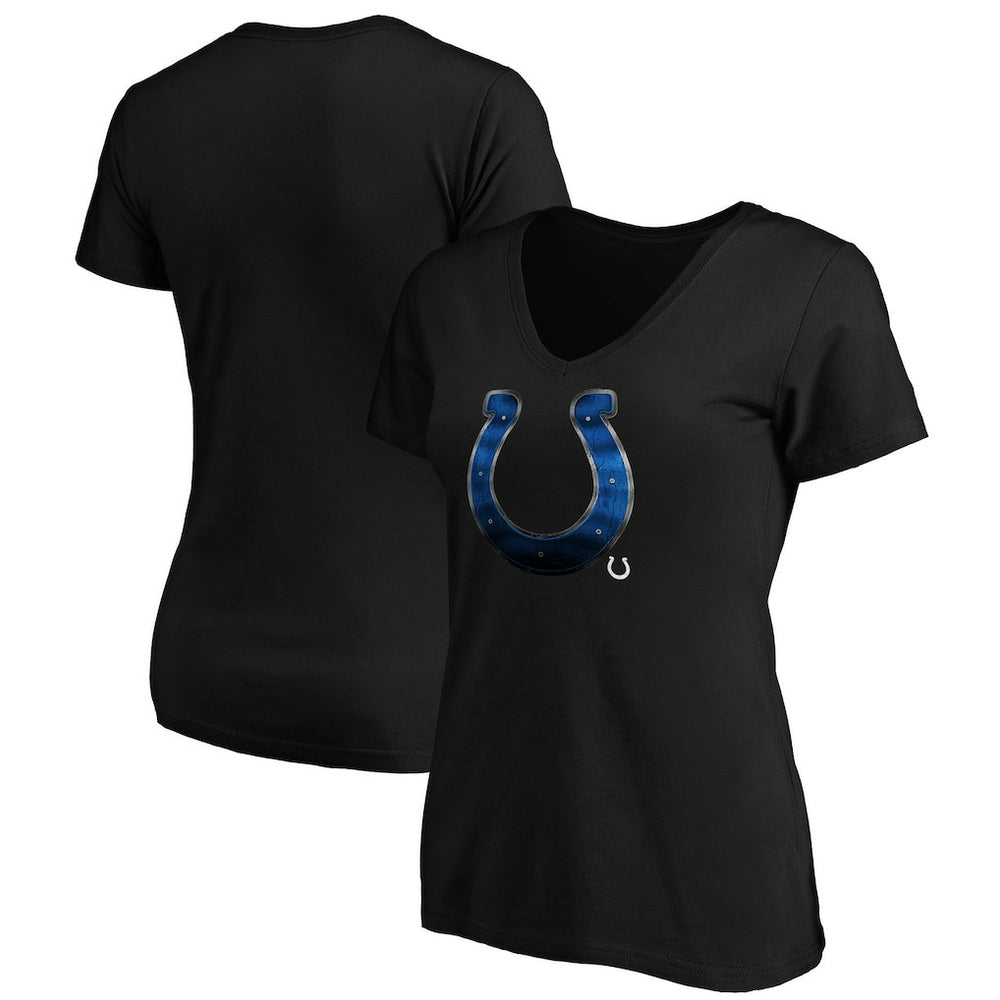 Indianapolis Colts Women's Midnight Mascot Logo V-Neck T-Shirt | NFL Sale