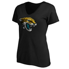 Jacksonville Jaguars Women's Midnight Mascot Logo V-Neck T-Shirt | NFL Sale