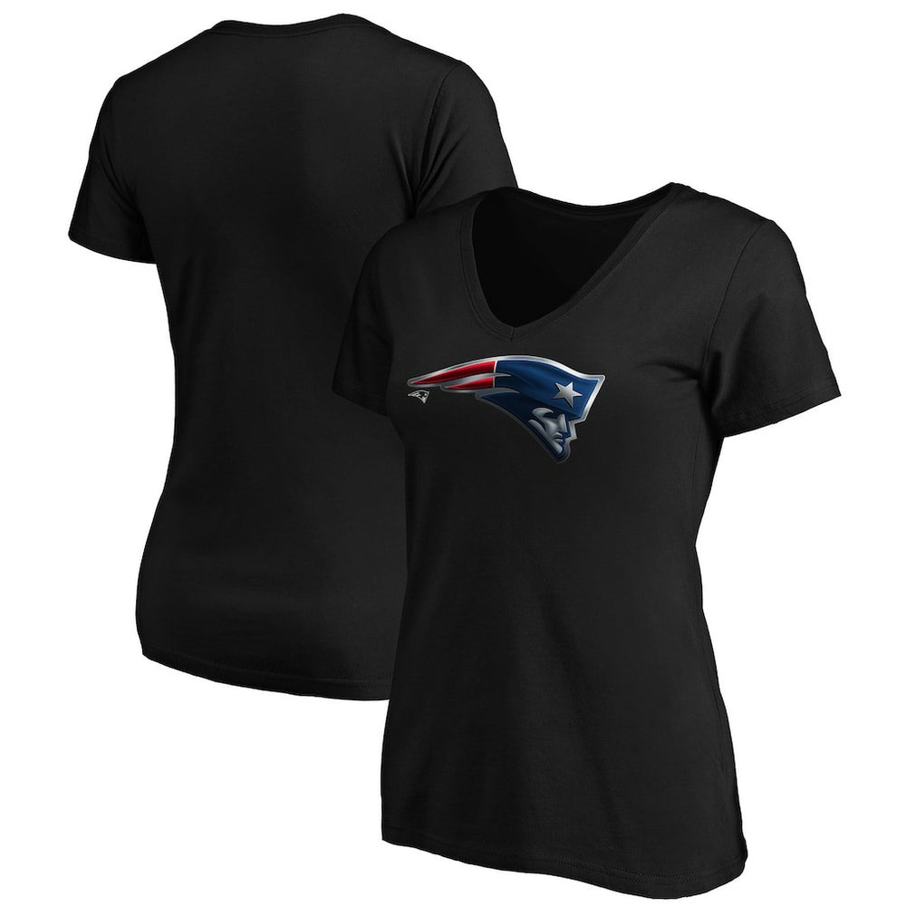 New England Patriots Women's Midnight Mascot Logo V-Neck T-Shirt | NFL On sale