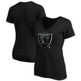 Las Vegas Raiders Women's Midnight Mascot Logo V-Neck T-Shirt | NFL Outlet