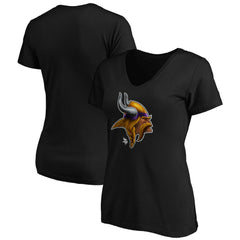 Minnesota Vikings Women's Midnight Mascot Logo V-Neck T-Shirt | NFL Online