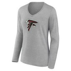 Atlanta Falcons Women's Primary Team Logo Long Sleeve V-Neck T-Shirt | NFL Sale
