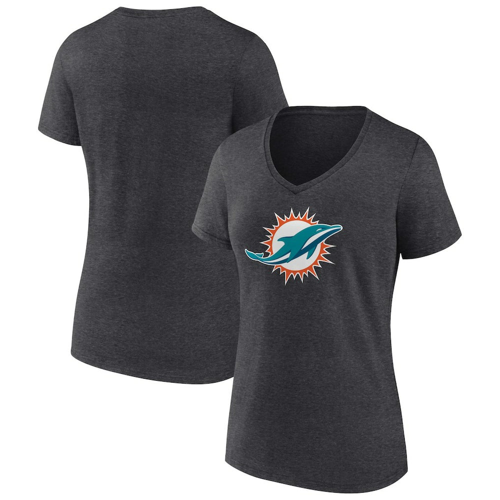 Miami Dolphins Women's Primary Team Logo V-Neck T-Shirt | NFL US