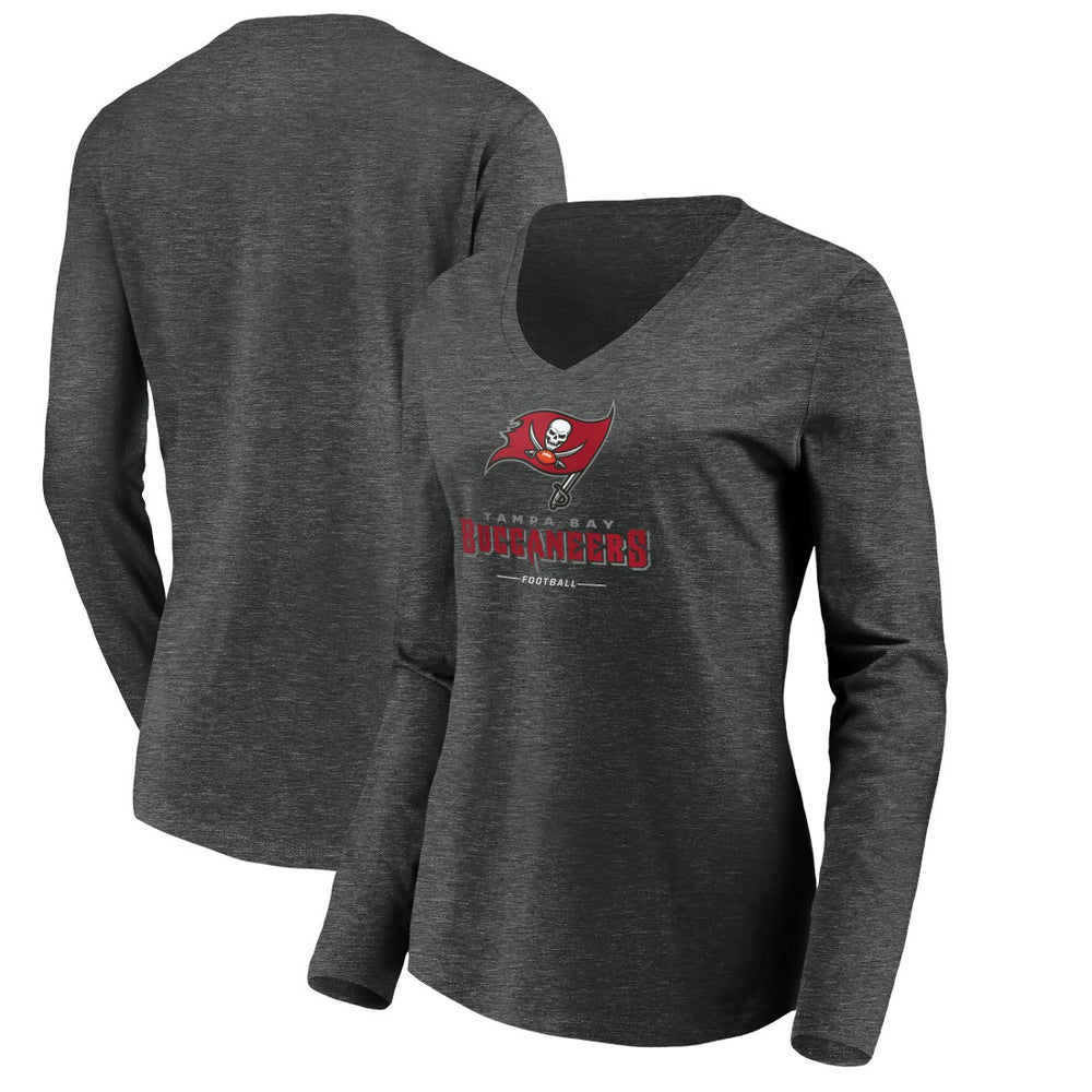 Tampa Bay Buccaneers Women's Team Lockup Long Sleeve V-Neck T-Shirt | NFL US
