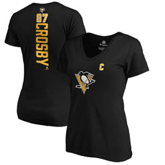 Sidney Crosby Pittsburgh Penguins Women's Playmaker V-Neck T-Shirt - NHL T-shirts