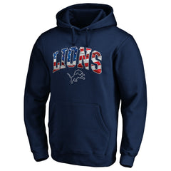 Detroit Lions Banner Wave Fitted Pullover Hoodie | NFL New