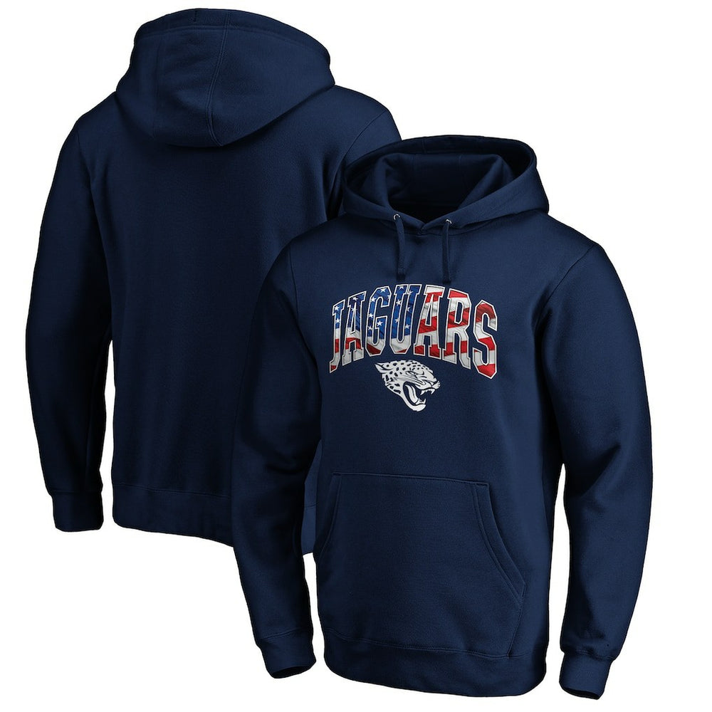 Jacksonville Jaguars Banner Wave Fitted Pullover Hoodie | NFL Sale