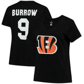 Cincinnati Bengals Joe Burrow Women's Plus Size Name & Number V-Neck T-Shirt | NFL Outlet