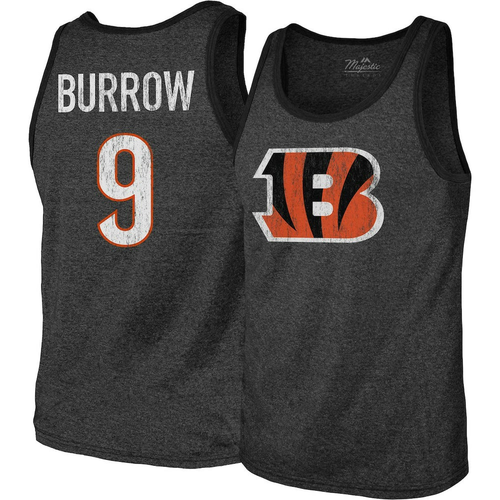 Cincinnati Bengals Joe Burrow Majestic Threads Name & Number Tri-Blend Tank Top | NFL Online